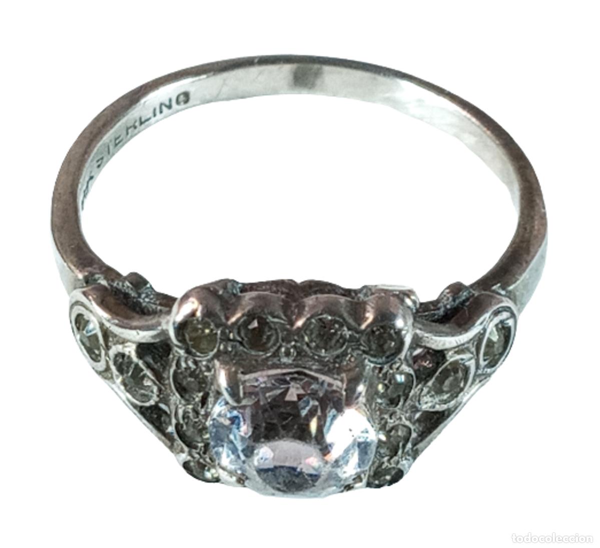 Joyeria: Anillo plata Sterling con Strass. 1900-1910. - Foto 1