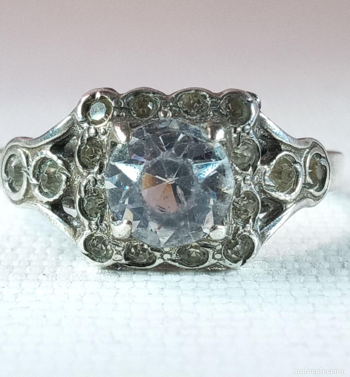 Joyeria: Anillo plata Sterling con Strass. 1900-1910. - Foto 2