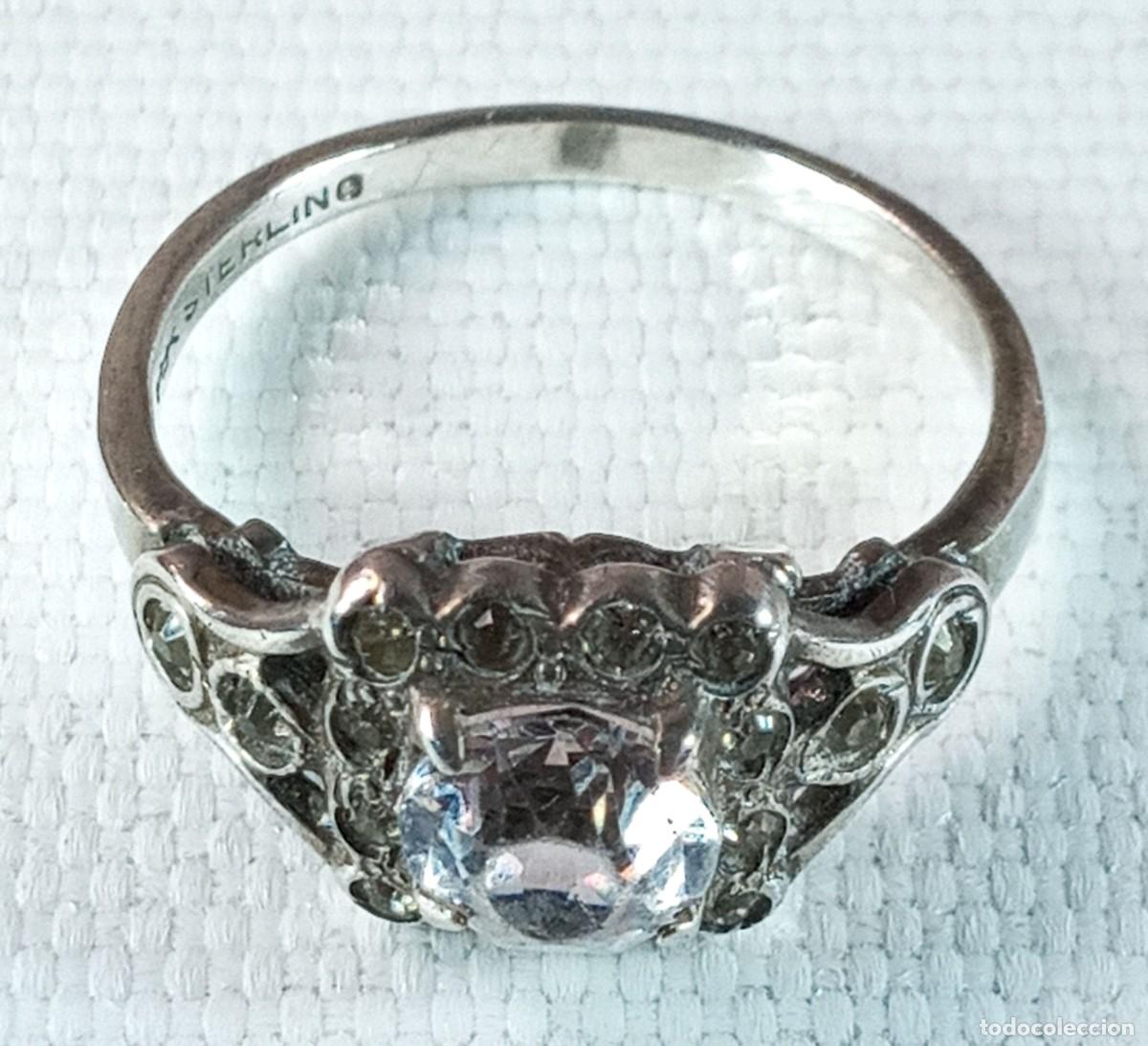 Joyeria: Anillo plata Sterling con Strass. 1900-1910. - Foto 3