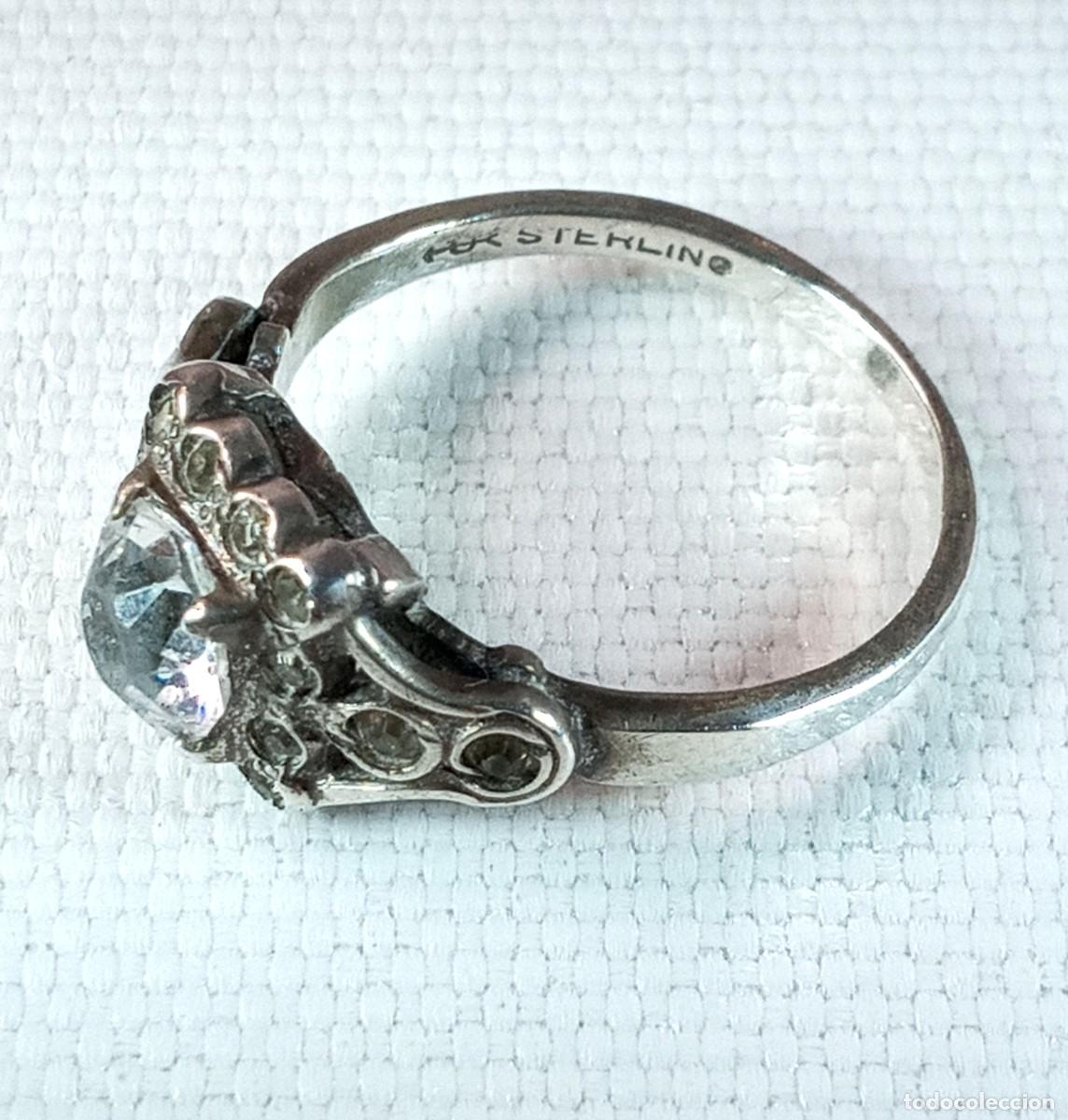 Joyeria: Anillo plata Sterling con Strass. 1900-1910. - Foto 4