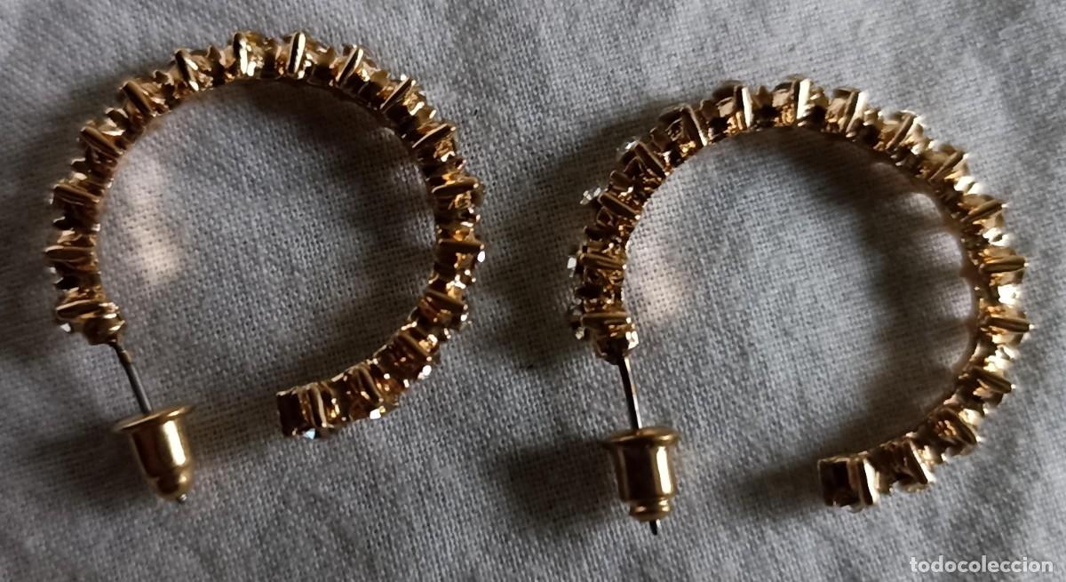 Joyeria: Pendientes semic&iacute;rculo ba&ntilde;ados en oro - Foto 1
