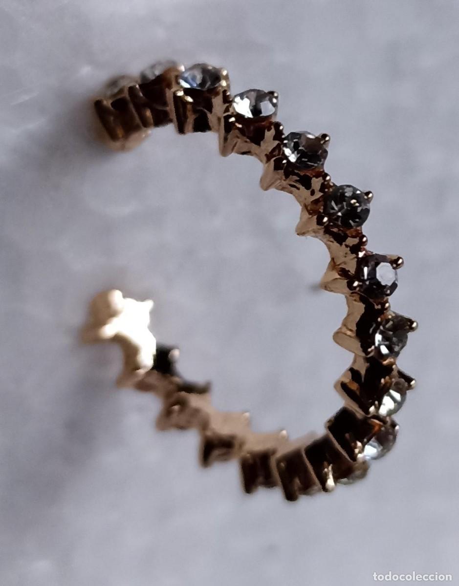 Joyeria: Pendientes semic&iacute;rculo ba&ntilde;ados en oro - Foto 3