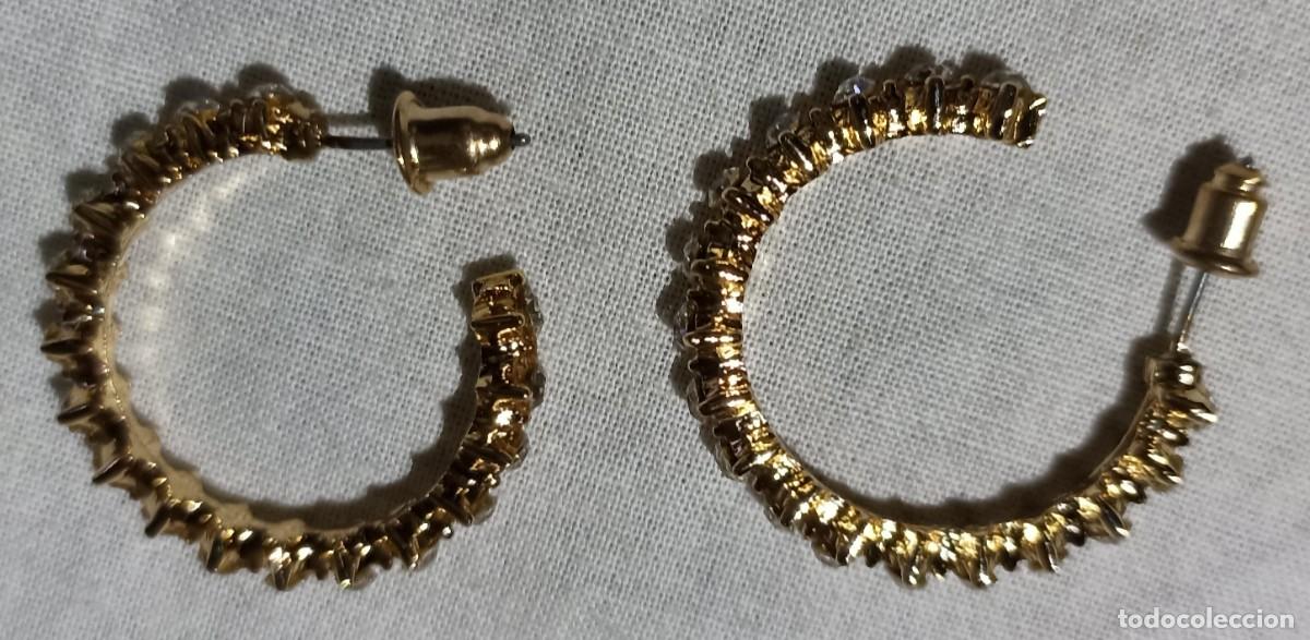 Joyeria: Pendientes semic&iacute;rculo ba&ntilde;ados en oro - Foto 5