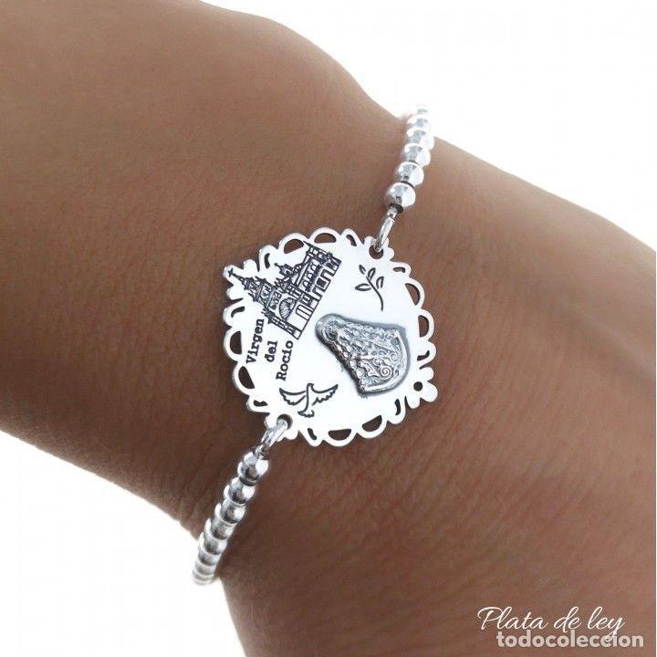 Joyeria: Pulsera plata de ley 925 Virgen del Roc&iacute;o con cadena bolas - Foto 1