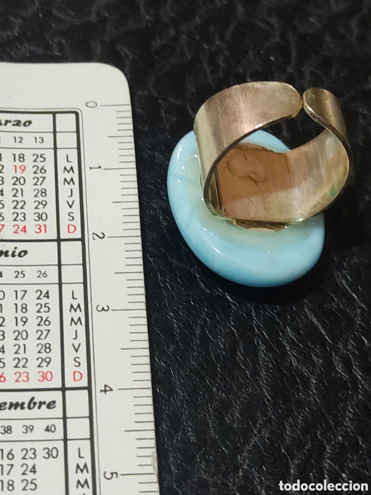 Joyeria: Anillo de opalina azul a&ntilde;os 80 - Foto 3