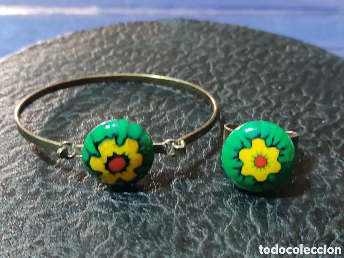 Joyeria: Juego de pulsera y anillo de opalina, a&ntilde;os 80. - Foto 2