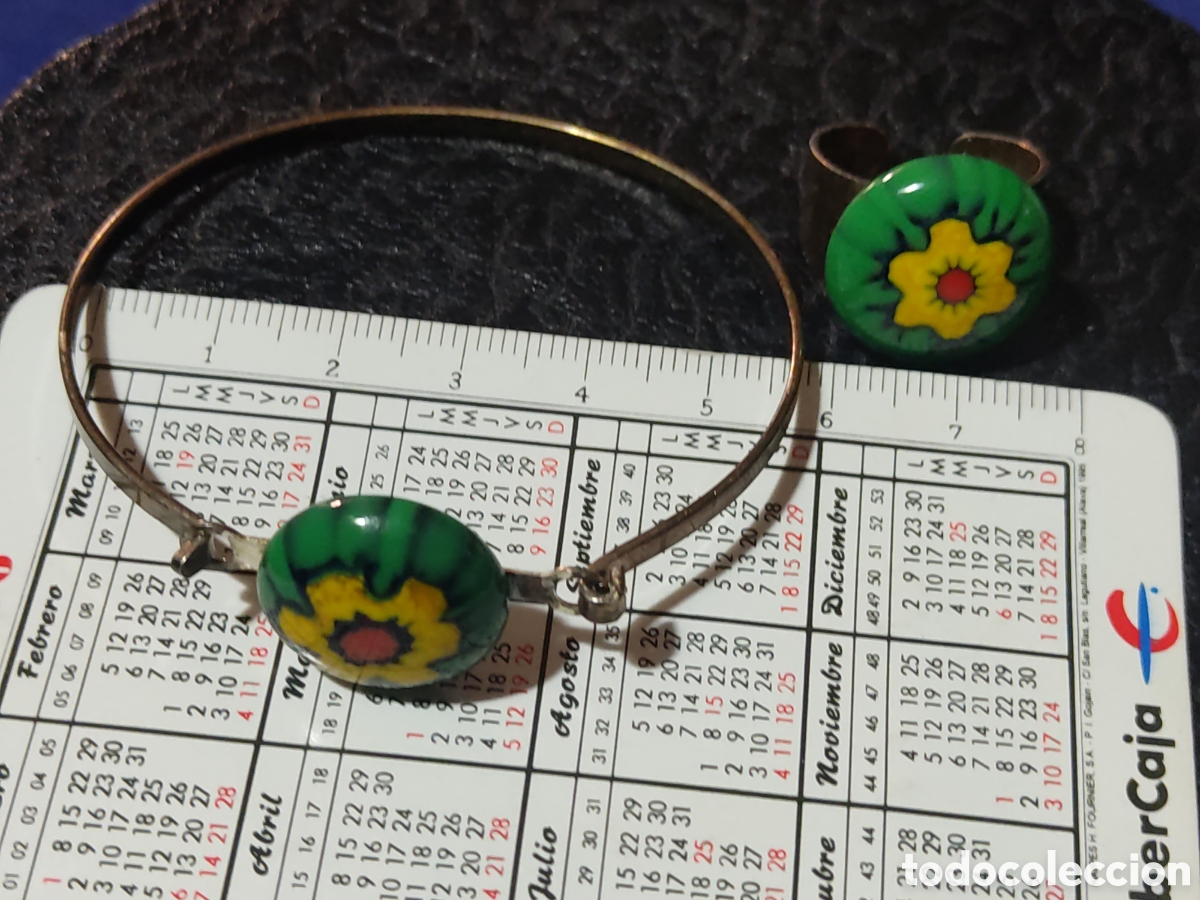 Joyeria: Juego de pulsera y anillo de opalina, a&ntilde;os 80. - Foto 3
