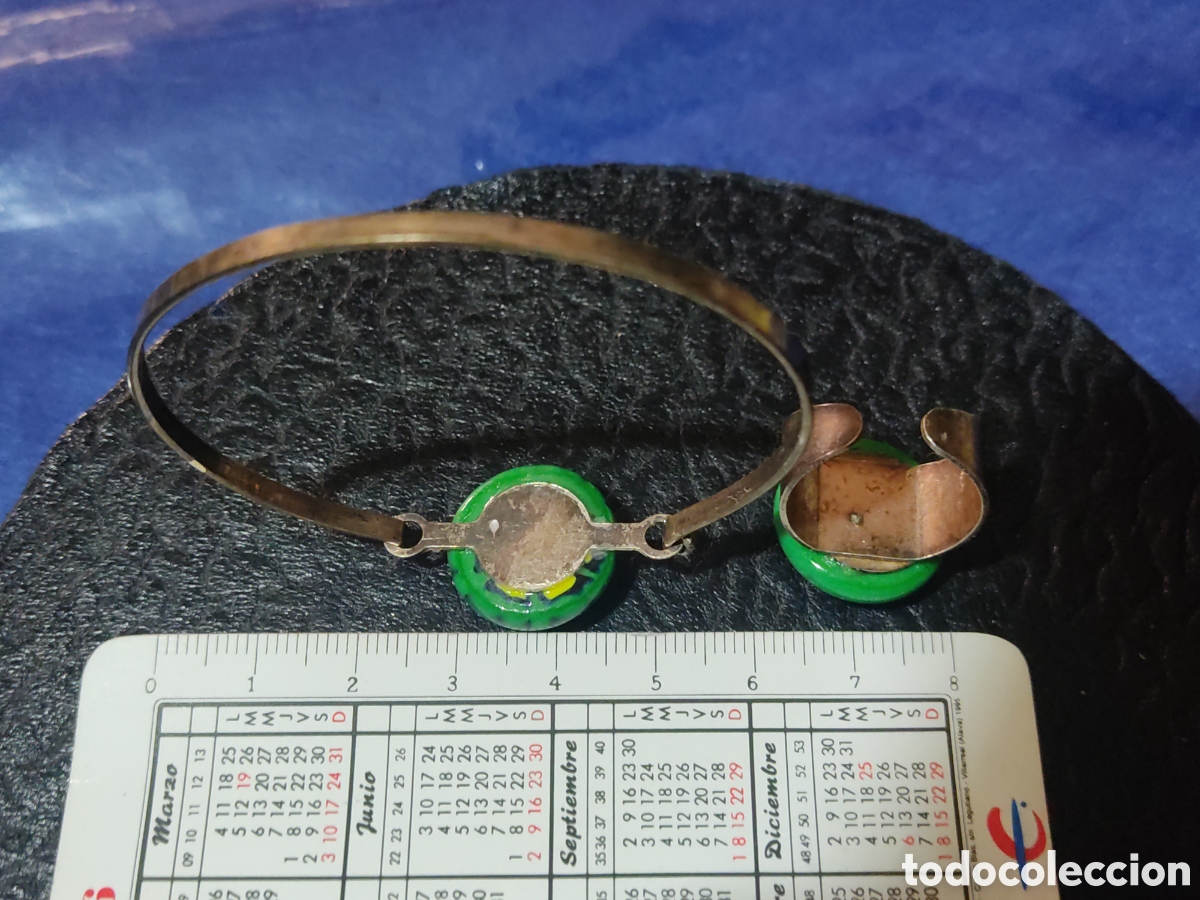 Joyeria: Juego de pulsera y anillo de opalina, a&ntilde;os 80. - Foto 4