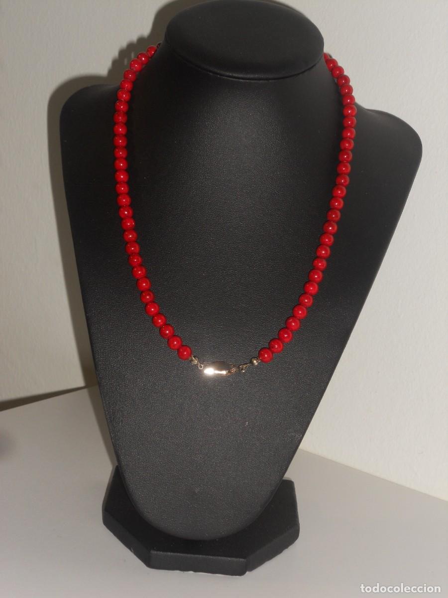 Joyeria: ANTIGUO COLLAR DE PERLAS DE CORAL ROJO - Foto 3