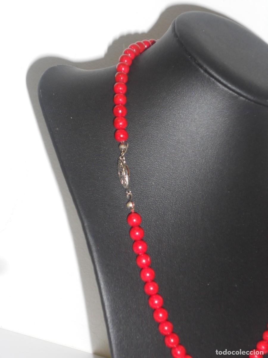 Joyeria: ANTIGUO COLLAR DE PERLAS DE CORAL ROJO - Foto 6