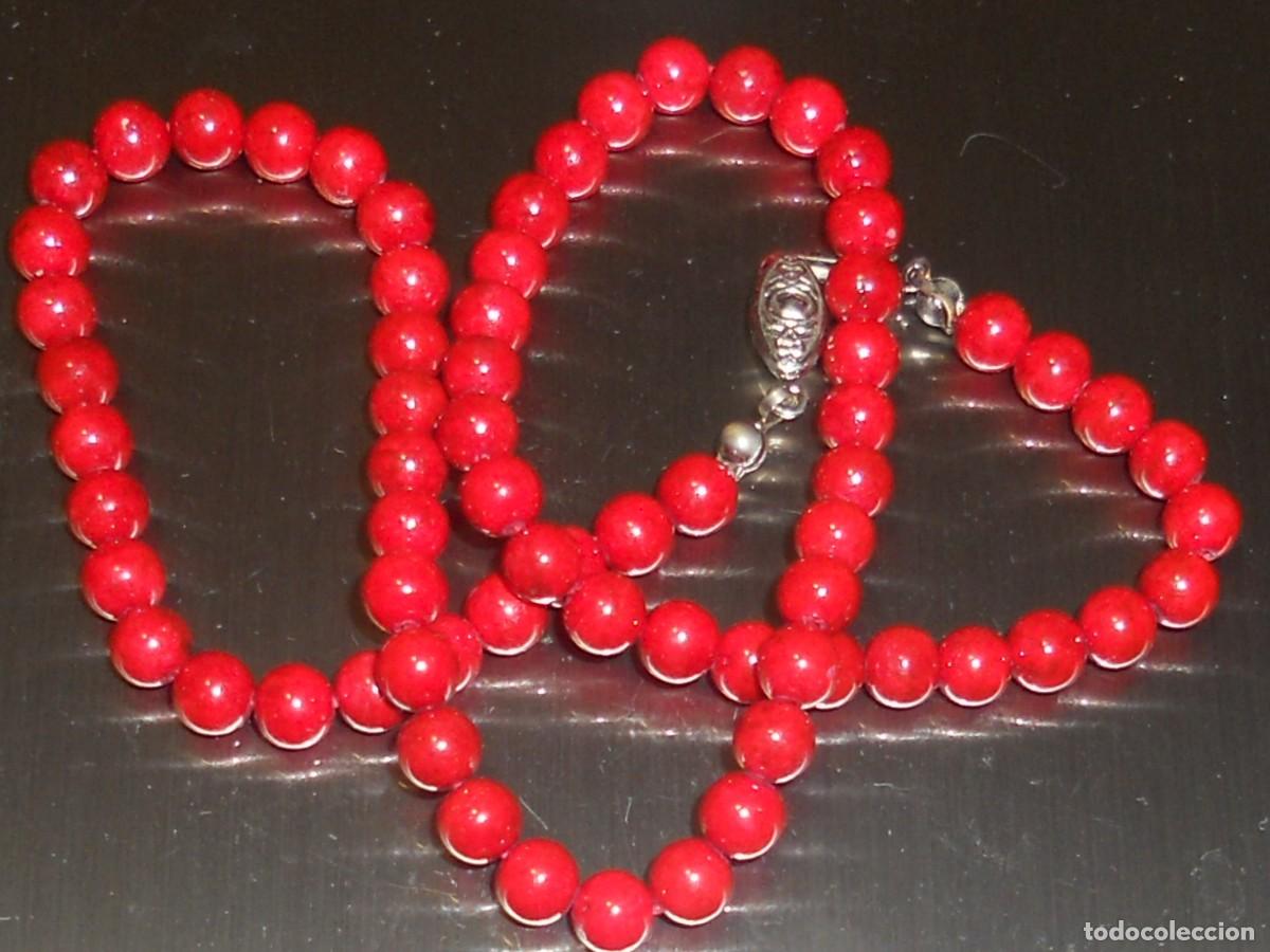 Joyeria: ANTIGUO COLLAR DE PERLAS DE CORAL ROJO - Foto 8