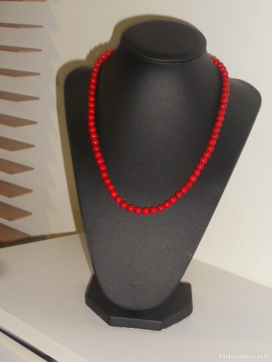 Joyeria: ANTIGUO COLLAR DE PERLAS DE CORAL ROJO - Foto 2