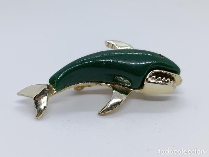 Joyeria: Original broche antiguo con forma de ballena. - Foto 2