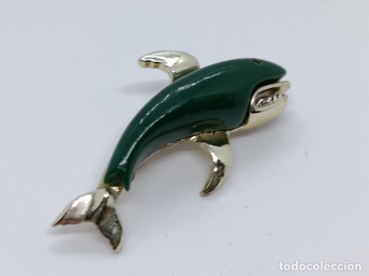 Joyeria: Original broche antiguo con forma de ballena. - Foto 3