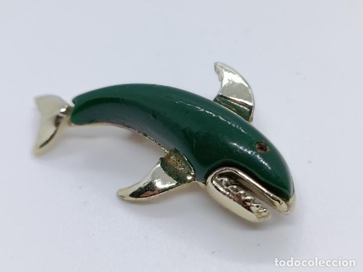 Joyeria: Original broche antiguo con forma de ballena. - Foto 4