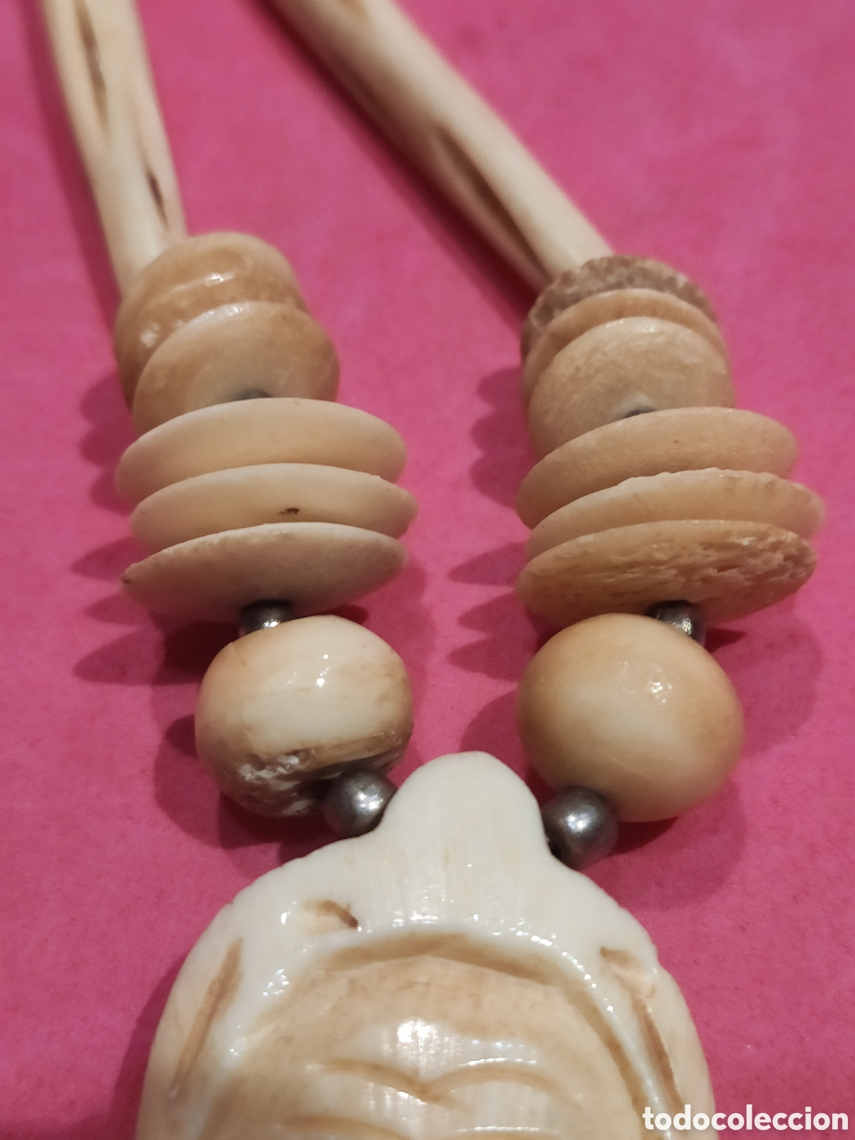 Joyeria: Collar &eacute;tnico en hueso con m&aacute;scara - Foto 3