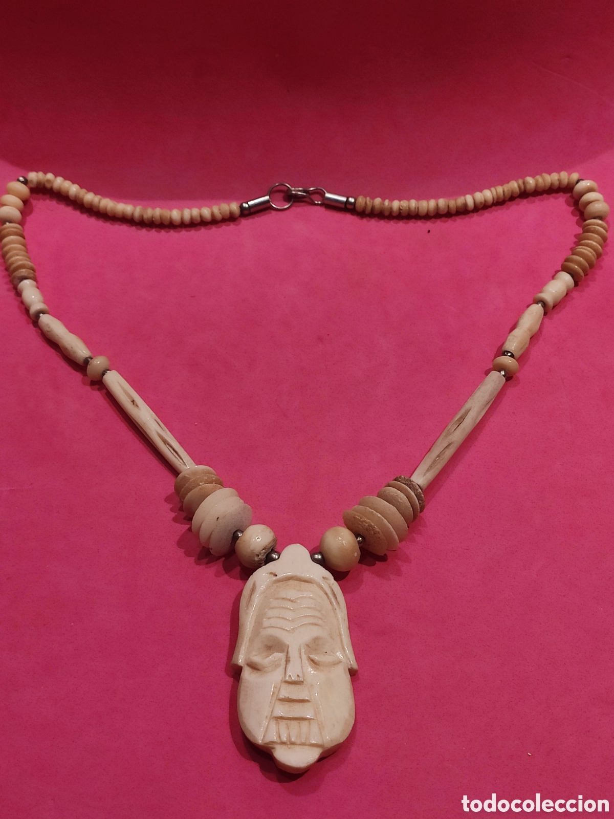 Joyeria: Collar &eacute;tnico en hueso con m&aacute;scara - Foto 1