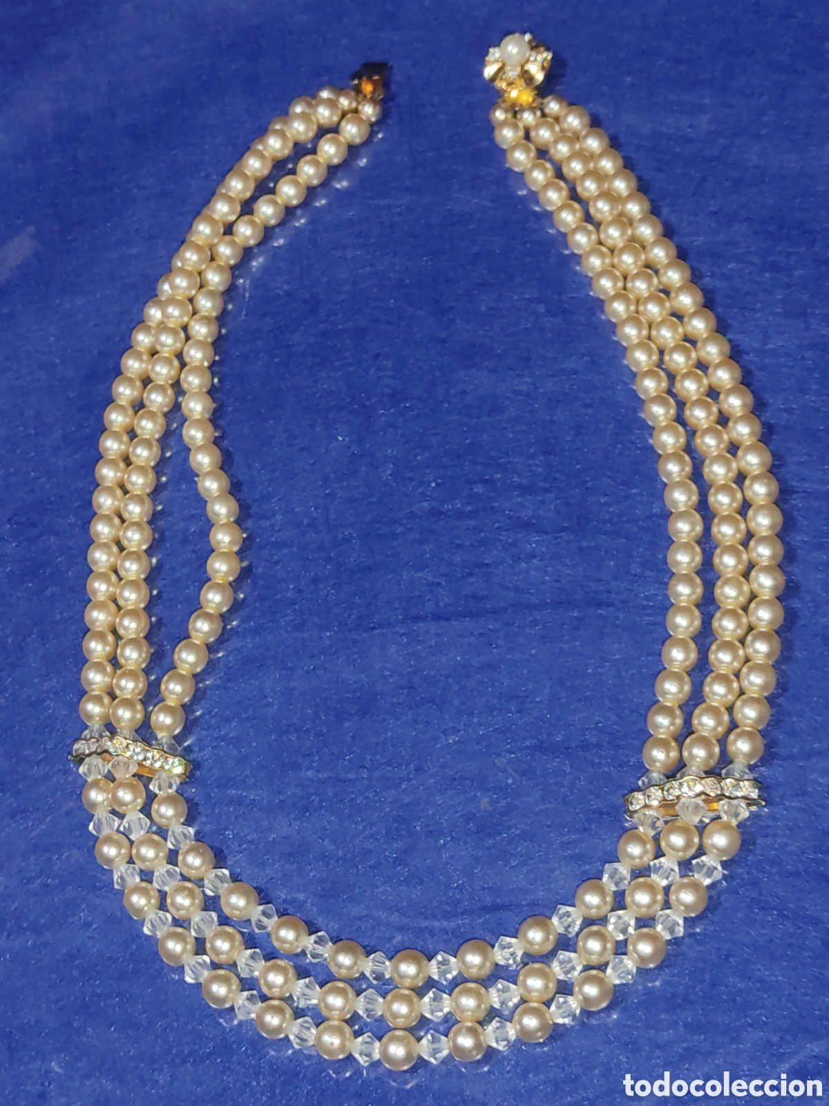 Joyeria: Collar de perlas 3 hilos, vintage. - Foto 2