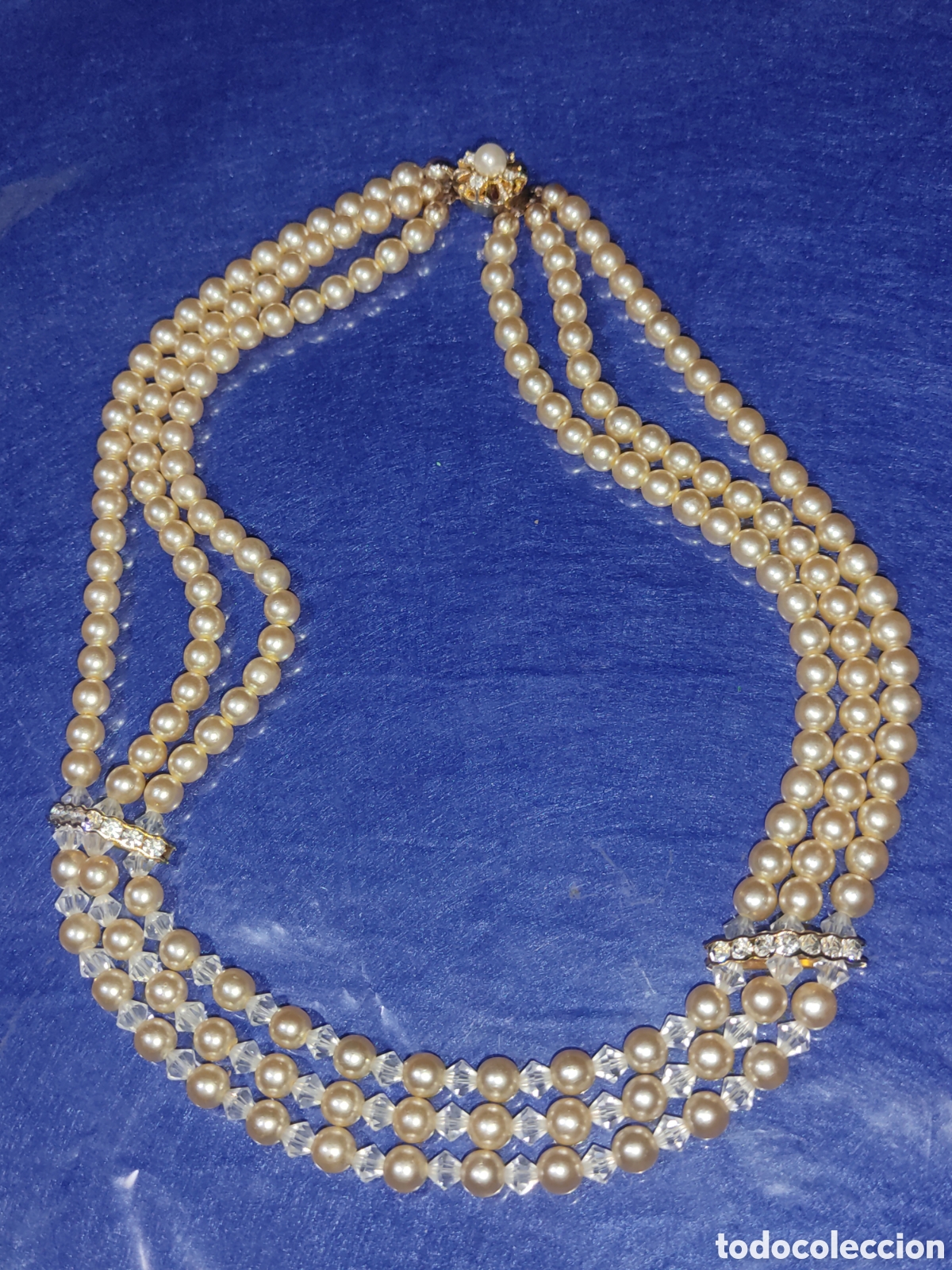 Joyeria: Collar de perlas 3 hilos, vintage. - Foto 3