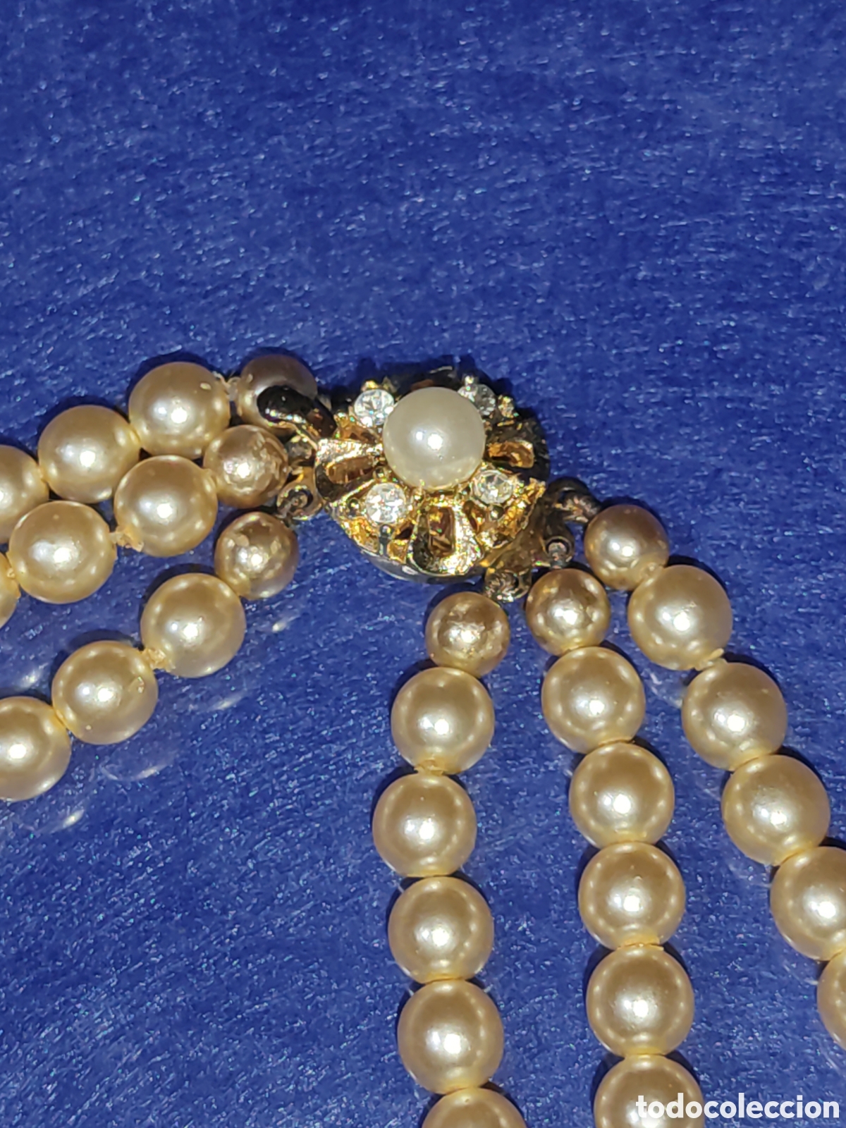 Joyeria: Collar de perlas 3 hilos, vintage. - Foto 4