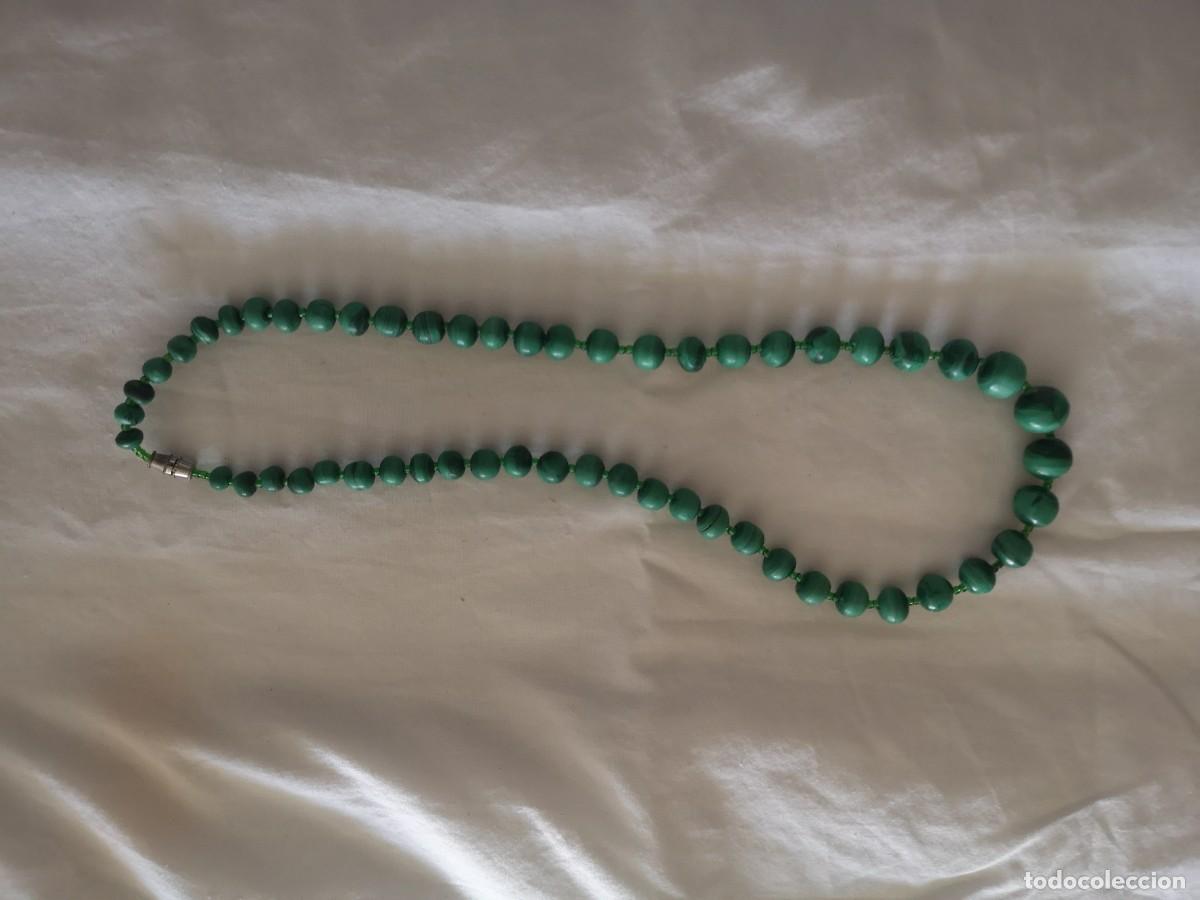 Joyeria: Collar de bolas de malaquita mate. - Foto 1