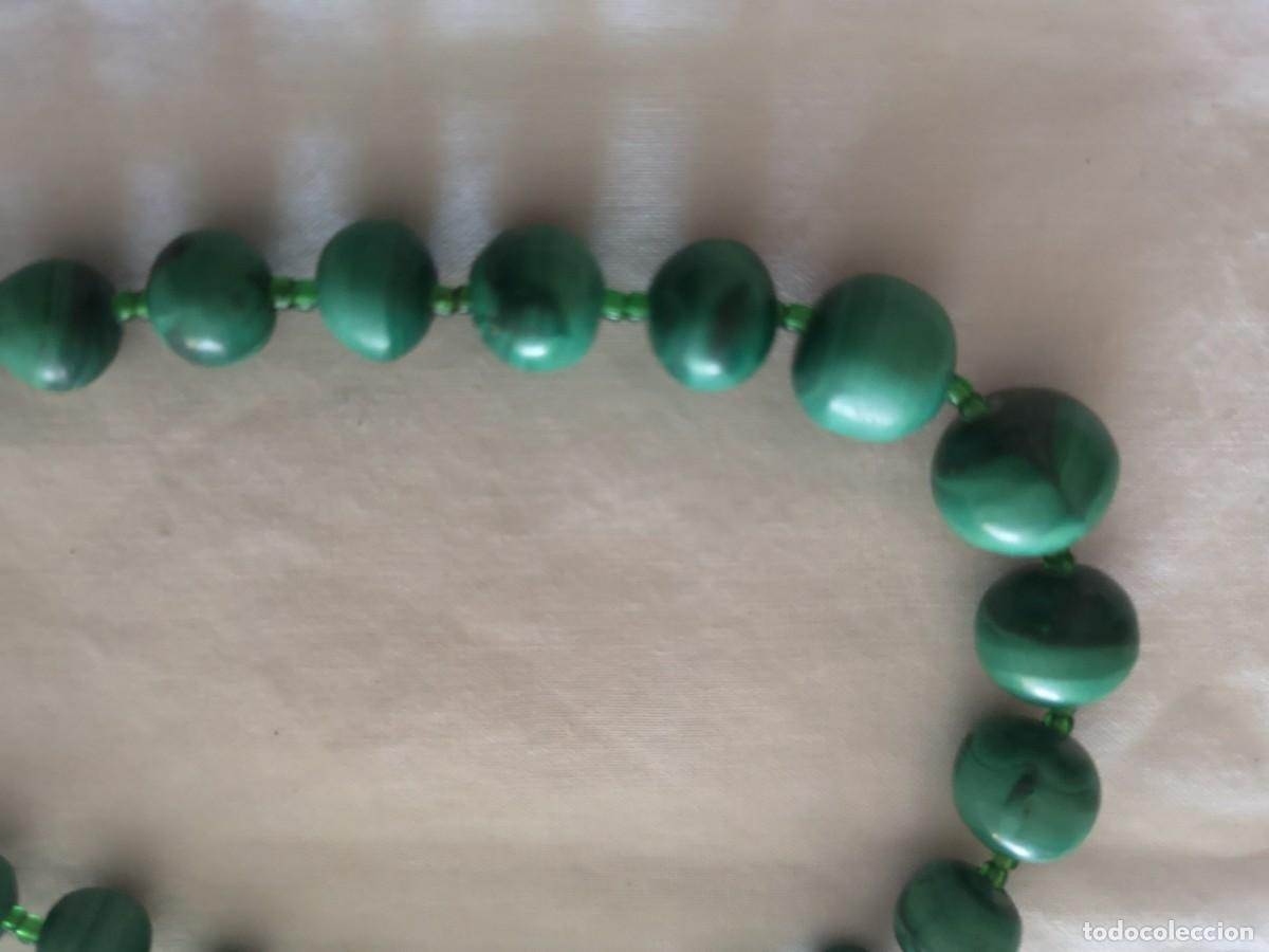 Joyeria: Collar de bolas de malaquita mate. - Foto 2