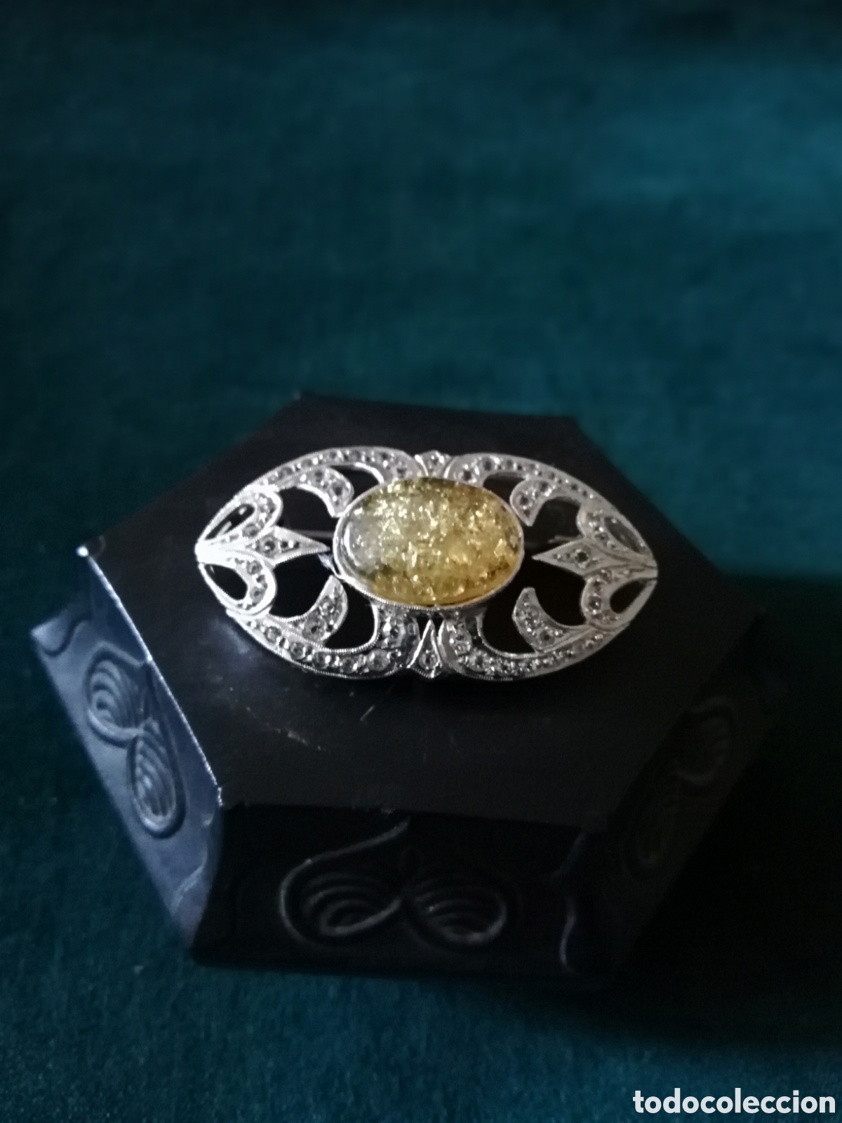 Joyeria: ANTIGUO BROCHE AMBAR. ART DECO - Foto 2