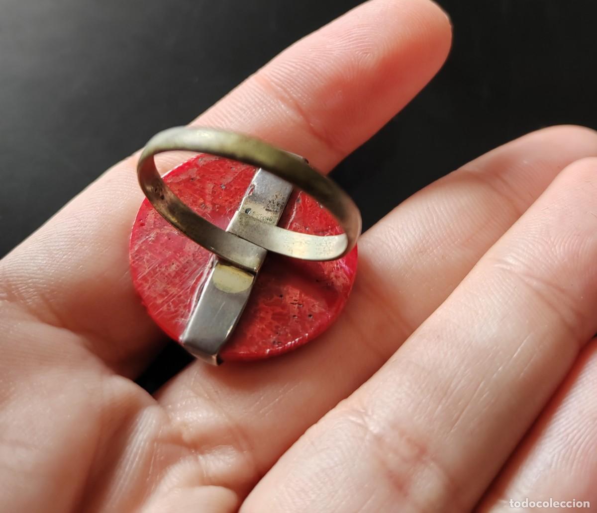 Joyeria: Anillo en Plata de Ley, Coral Esponja y Turquesa - Foto 6
