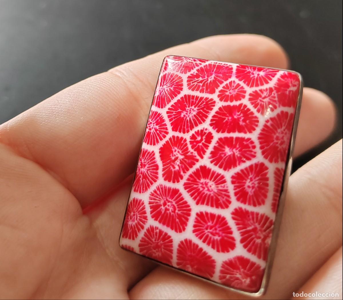 Joyeria: Gran anillo en Plata de Ley y Coral Esponja - Foto 6