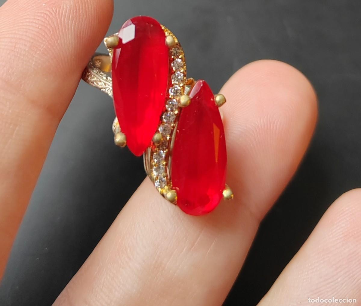 Joyeria: Anillo en Plata de Ley 925, Circonitas y Rub&iacute;es - Foto 7