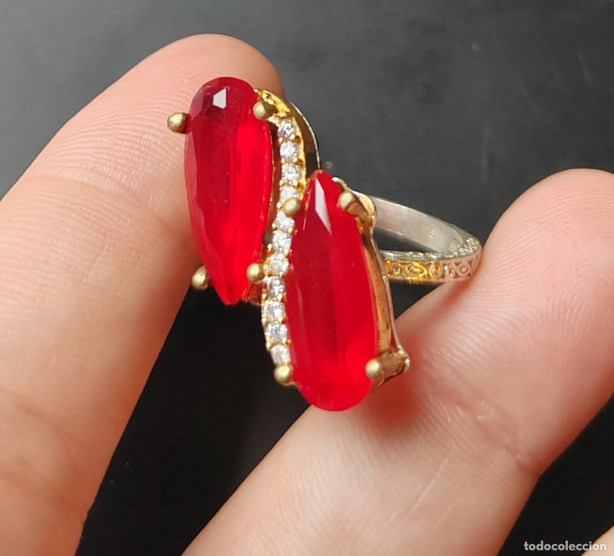 Joyeria: Anillo en Plata de Ley 925, Circonitas y Rub&iacute;es - Foto 8