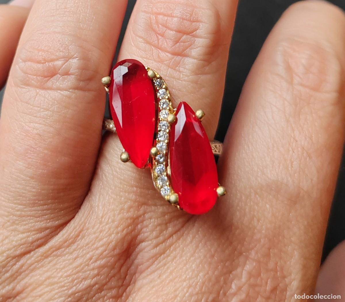 Joyeria: Anillo en Plata de Ley 925, Circonitas y Rub&iacute;es - Foto 10