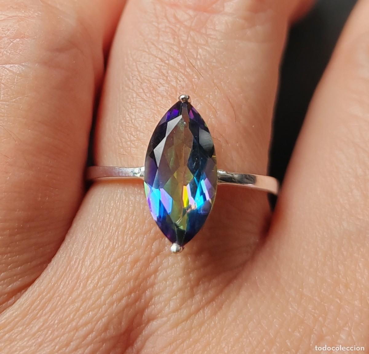 Joyeria: Anillo en Plata de Ley 925 y Topacio M&iacute;stico - Foto 1
