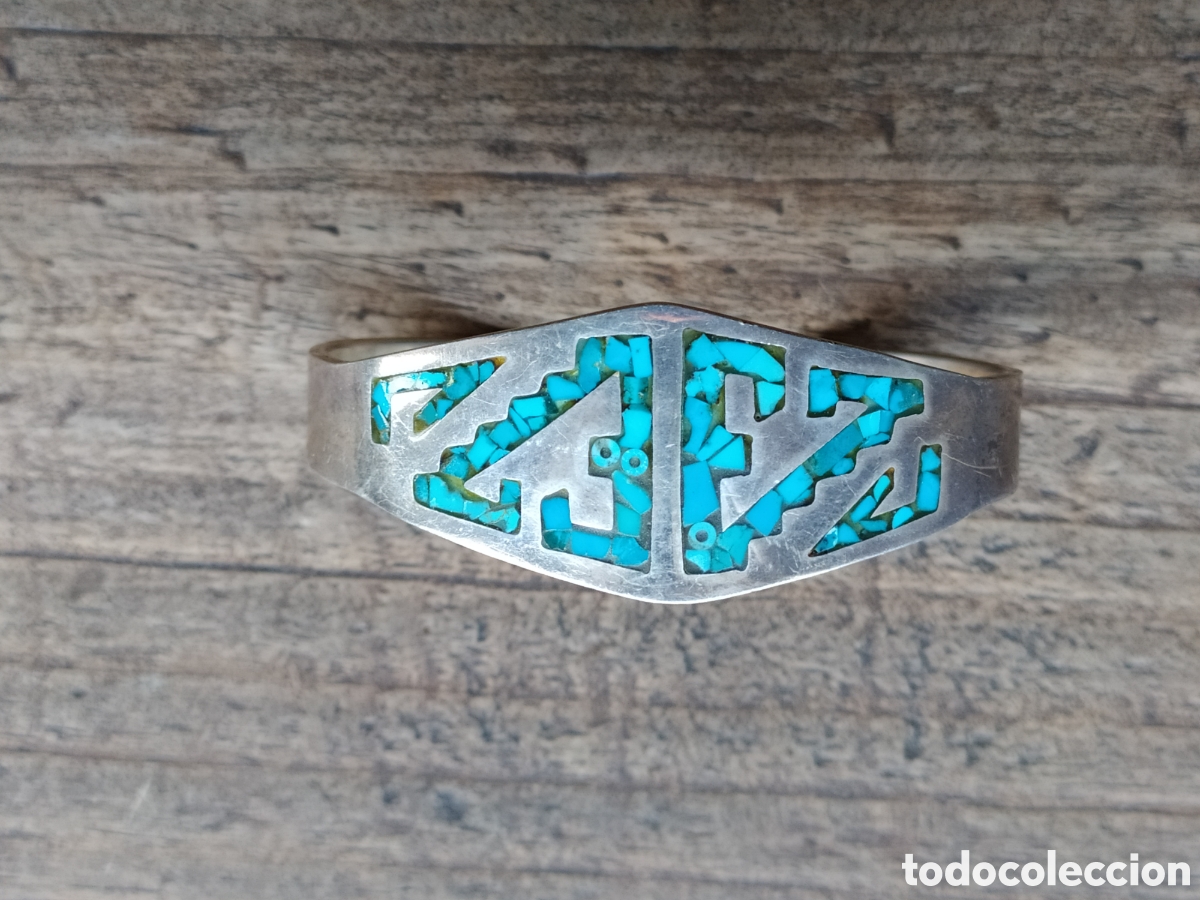 Joyeria: BRAZALETE PULSERA DE PLATA 925 CON TURQUESA - M&Eacute;XICO - Foto 3
