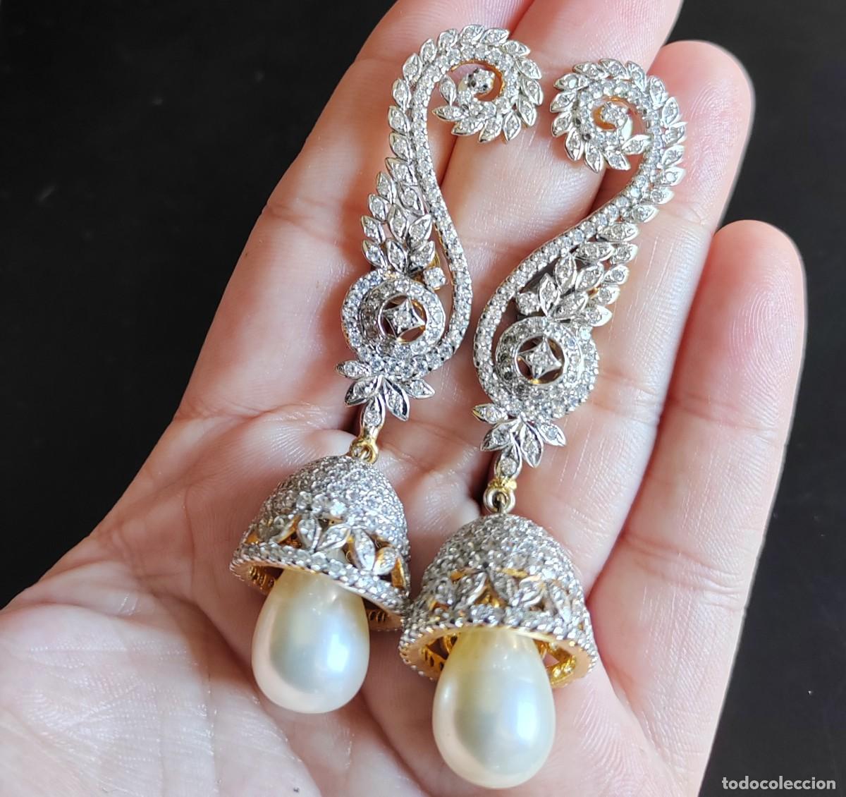 Joyeria: Espectaculares pendientes en Plata de Ley, Circonitas y Perlas - Foto 2