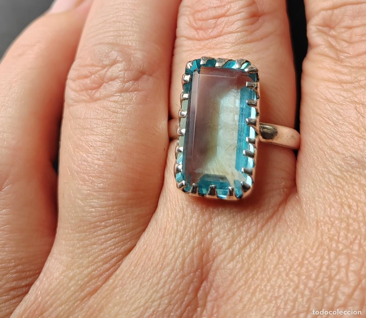 Joyeria: Anillo en Plata de Ley con un gran Topacio - Foto 2