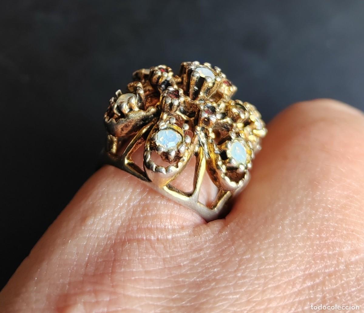Joyeria: Anillo antiguo &Oacute;palos y Granates S. XIX - Foto 5