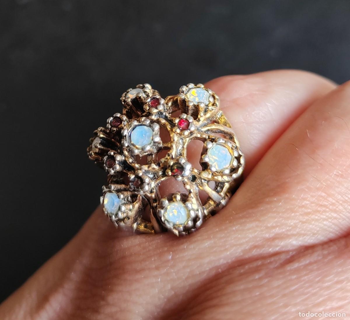 Joyeria: Anillo antiguo &Oacute;palos y Granates S. XIX - Foto 6