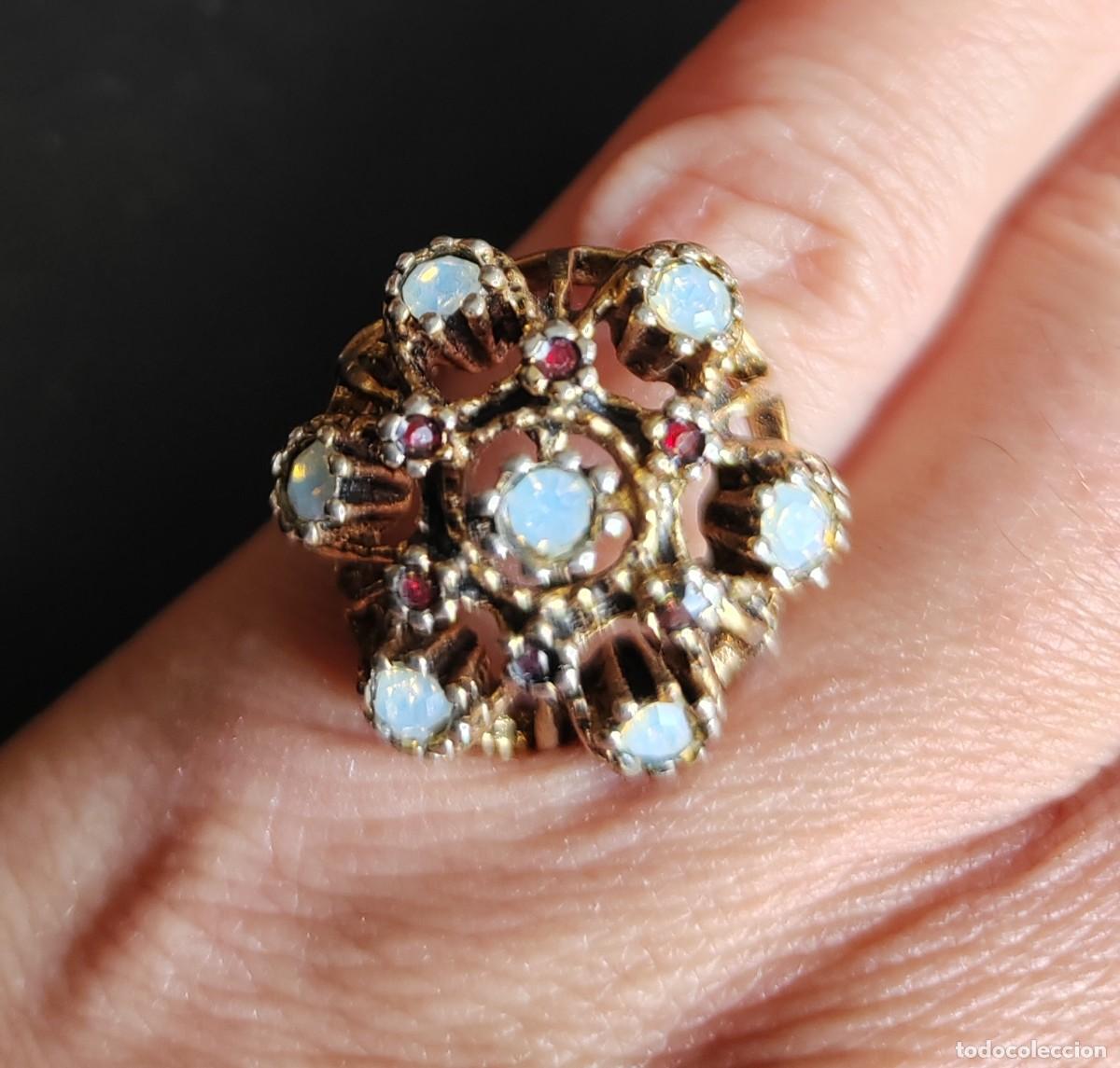 Joyeria: Anillo antiguo &Oacute;palos y Granates S. XIX - Foto 7
