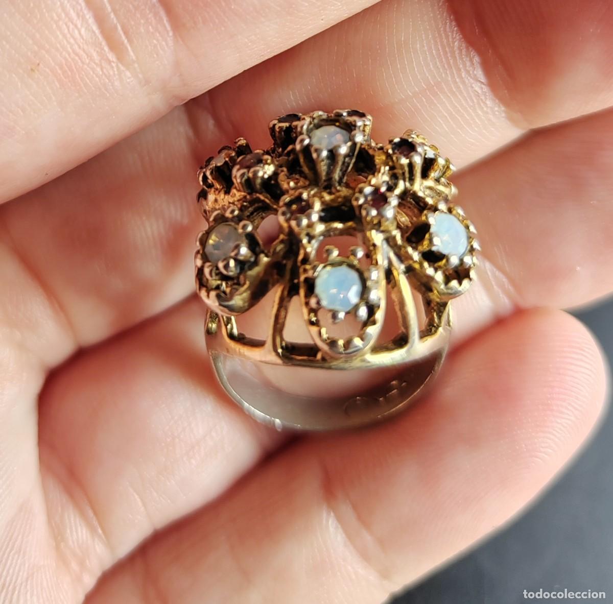 Joyeria: Anillo antiguo &Oacute;palos y Granates S. XIX - Foto 13