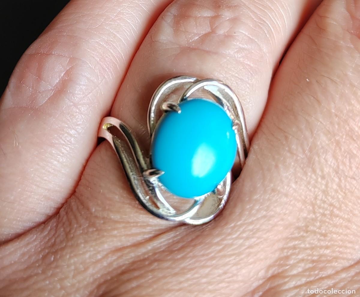 Joyeria: Anillo en Plata de Ley y Turquesa - Foto 1