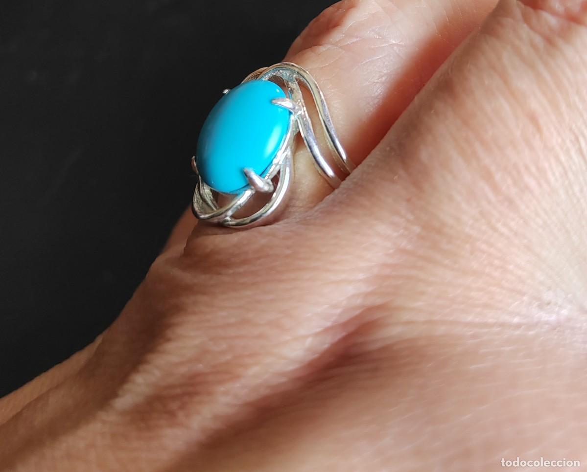 Joyeria: Anillo en Plata de Ley y Turquesa - Foto 2