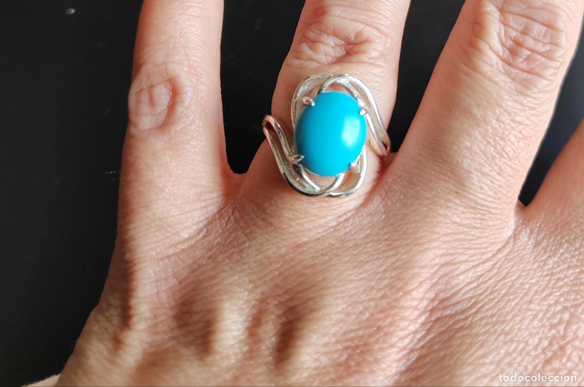Joyeria: Anillo en Plata de Ley y Turquesa - Foto 3