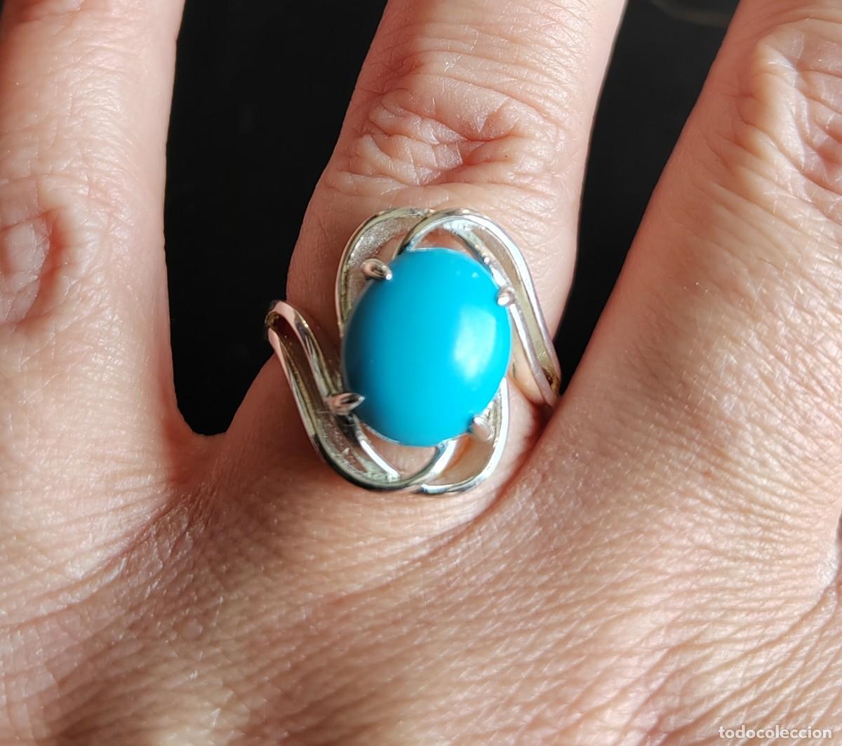 Joyeria: Anillo en Plata de Ley y Turquesa - Foto 4