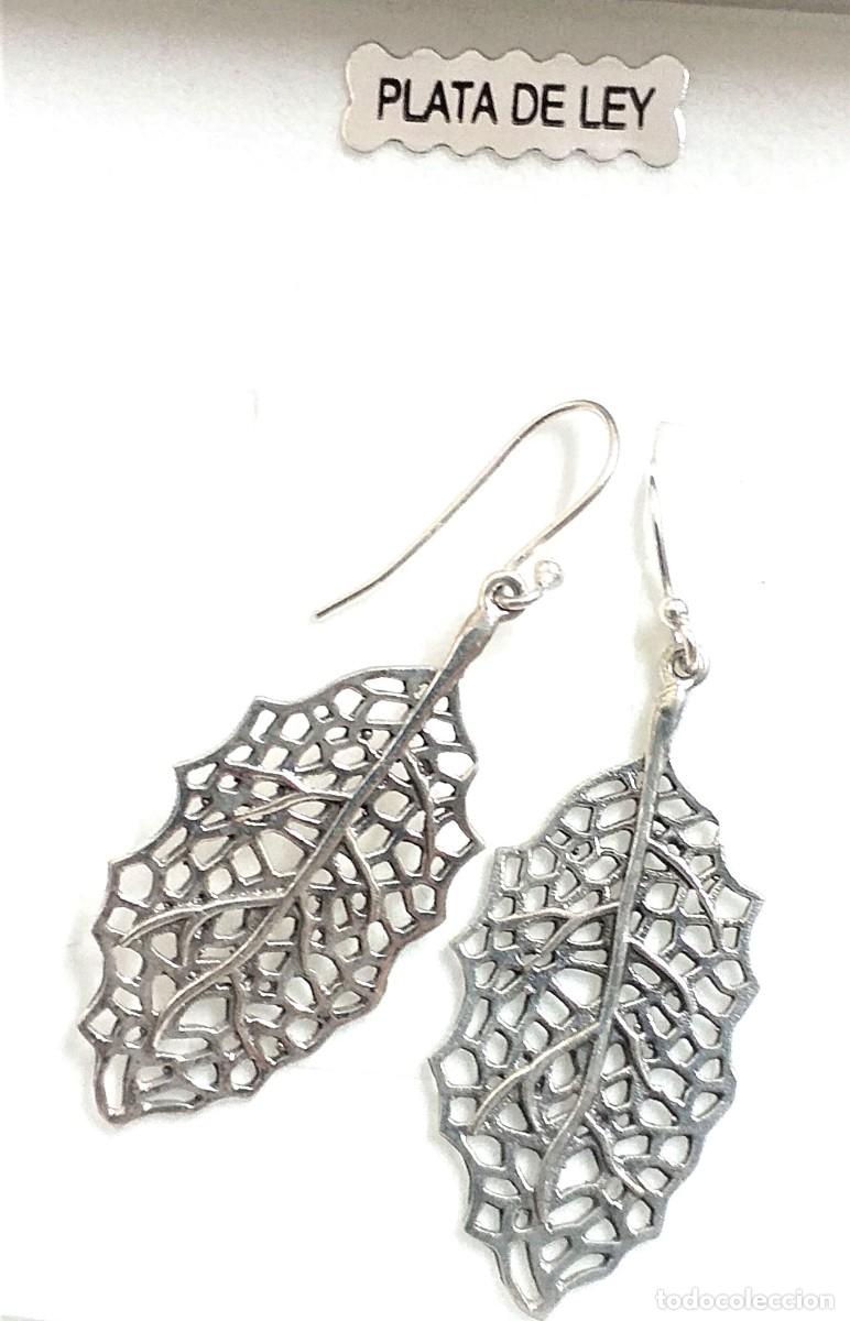 Joyeria: Pendientes hoja en Plata Ley - Foto 2