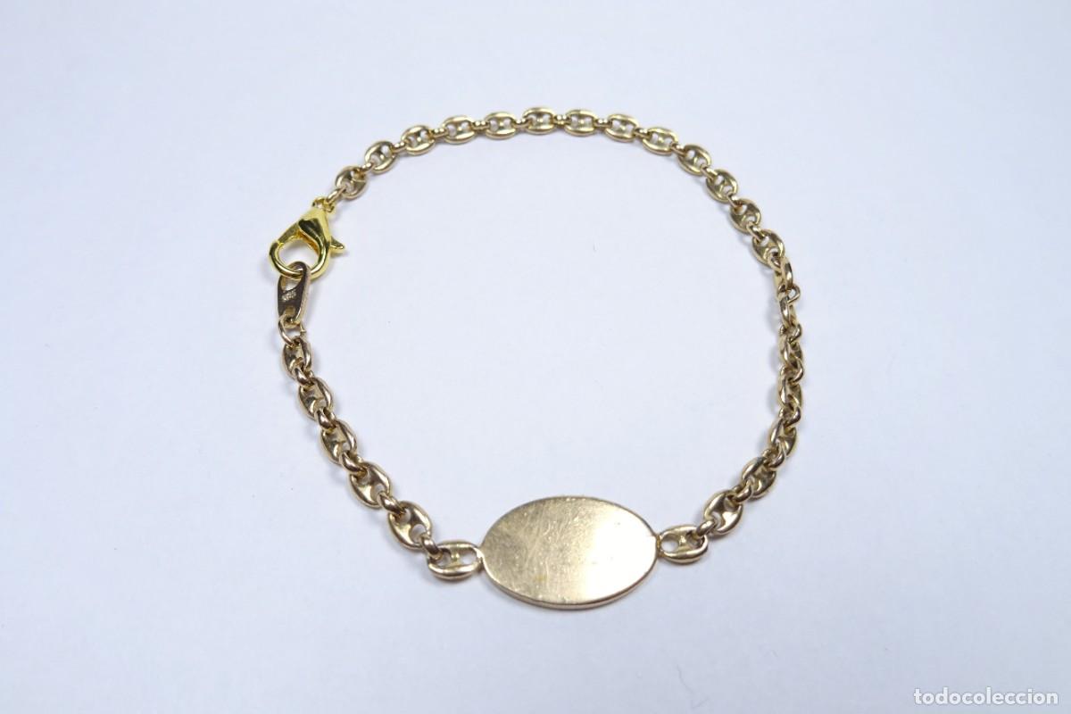 Joyeria: PULSERA EN ORO CON ESLABON DE CALBROTE Y CHAPA - Foto 3
