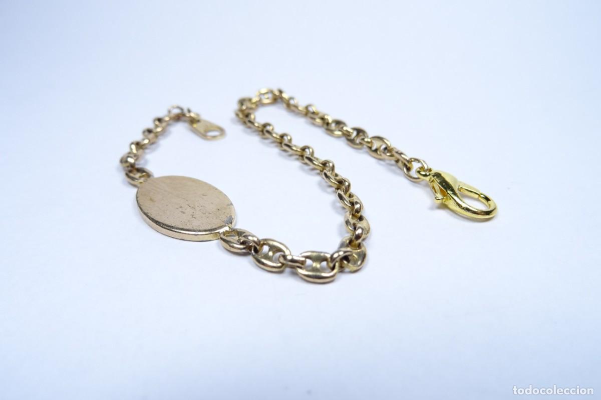 Joyeria: PULSERA EN ORO CON ESLABON DE CALBROTE Y CHAPA - Foto 4