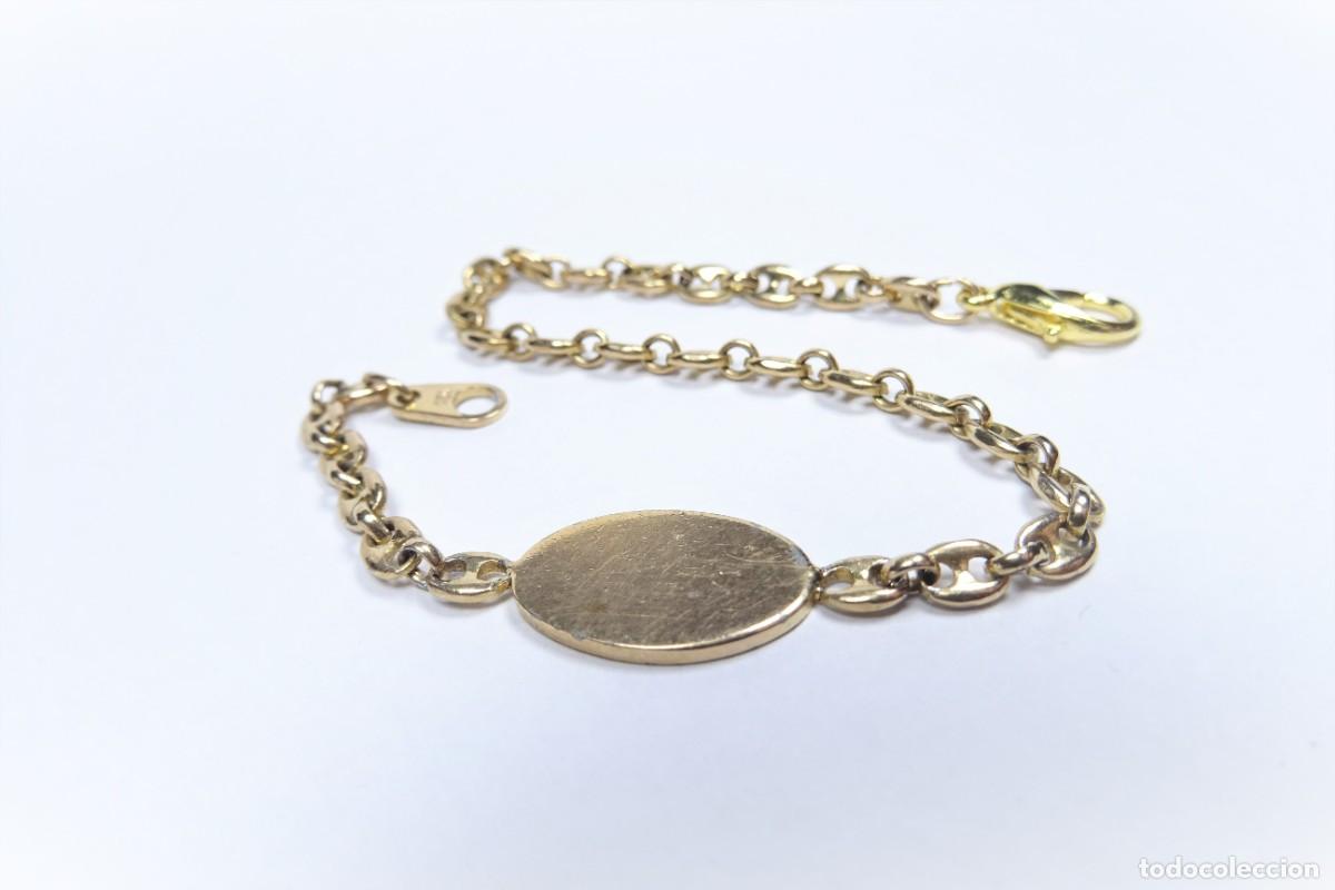 Joyeria: PULSERA EN ORO CON ESLABON DE CALBROTE Y CHAPA - Foto 5