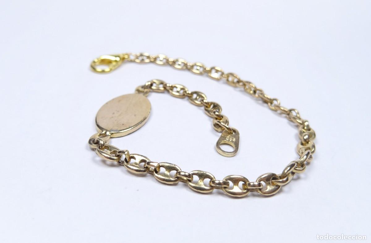 Joyeria: PULSERA EN ORO CON ESLABON DE CALBROTE Y CHAPA - Foto 6