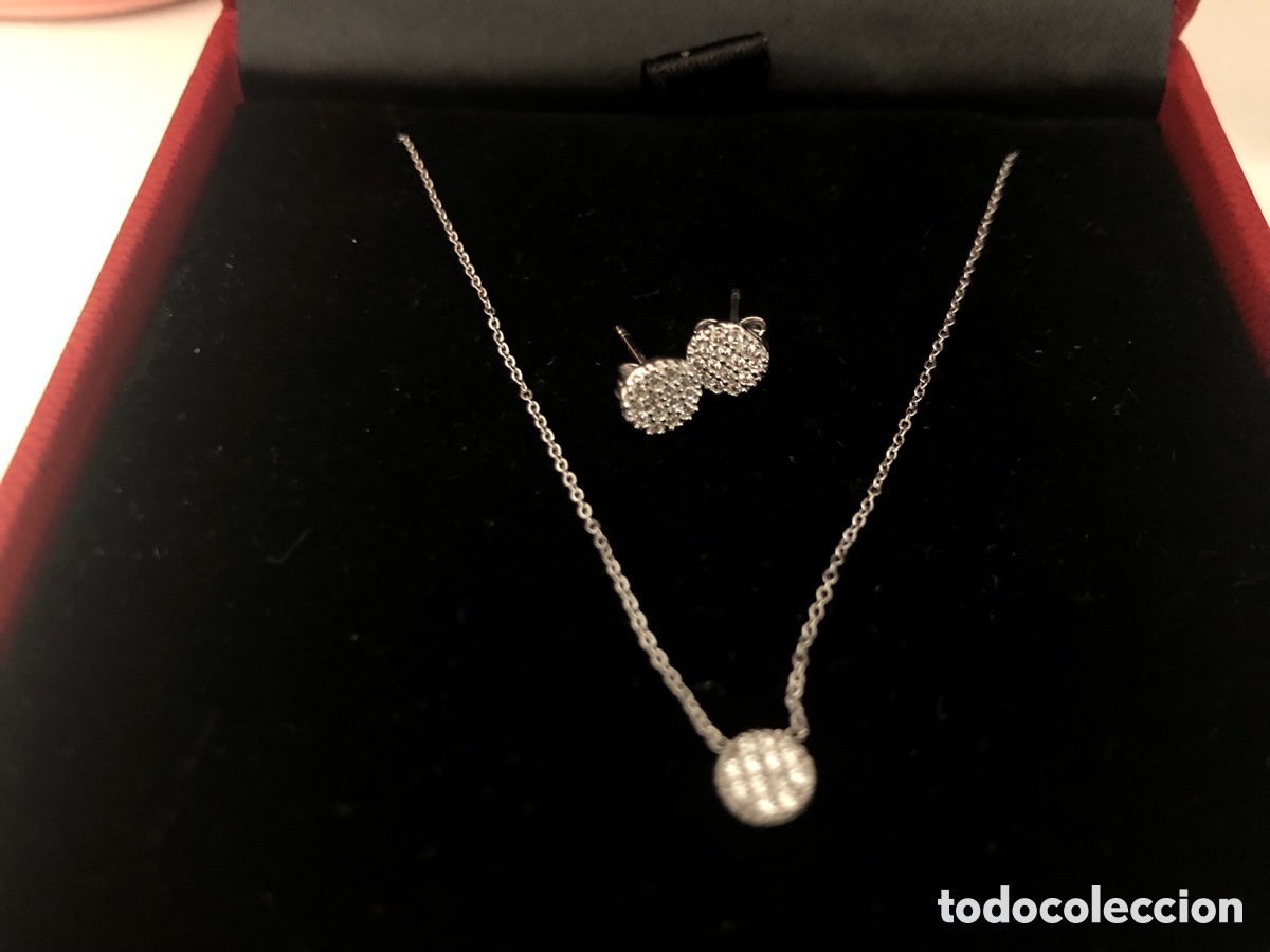 Joyeria: conjunto de gargantilla y pendientes de oro blanco - Foto 2